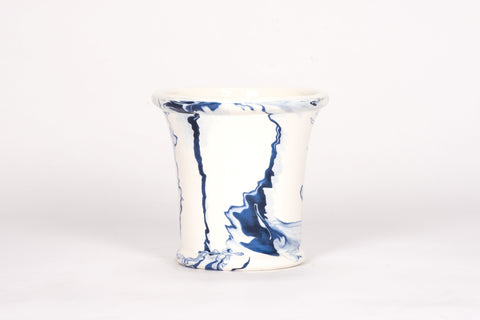 Large Cache Pot in Delft Blue Marble