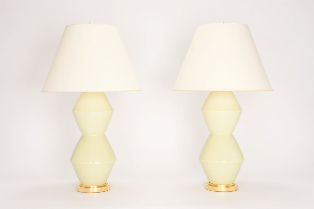 Pair of David Lamps in Green Celadon