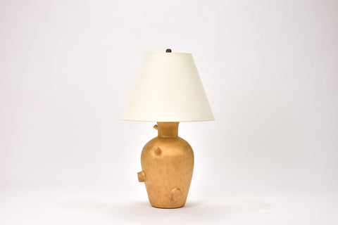 Single Faux Bois Lamp in Gold Luster