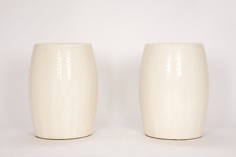 Pair of Garden Stools with Chevron in Clear