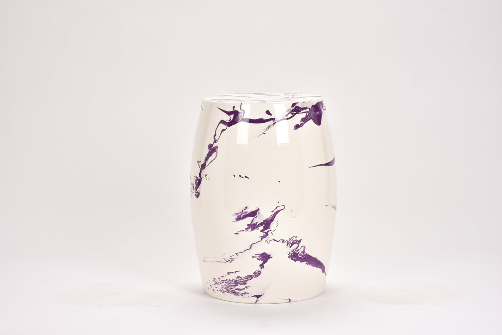 Garden Stool in Lilac Marble