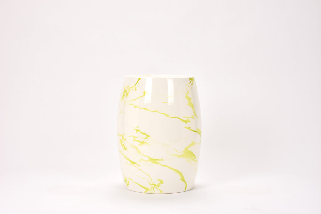 Garden Stool in Lime Green Marble