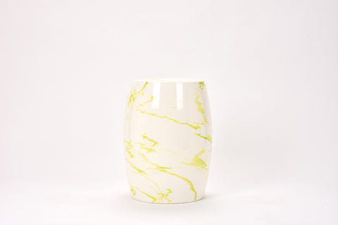 Garden Stool in Lime Green Marble