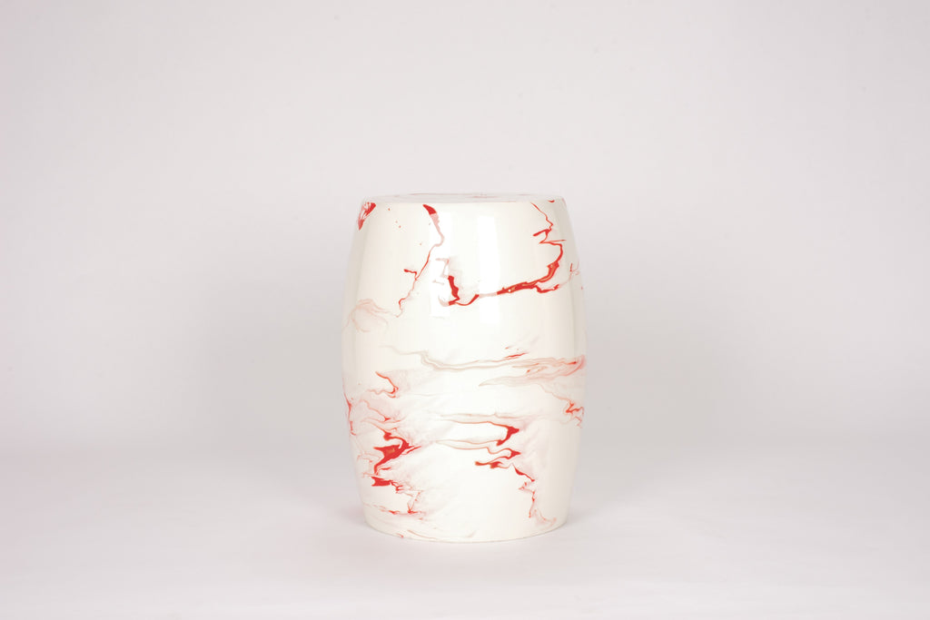 Garden Stool in Watermelon Marble
