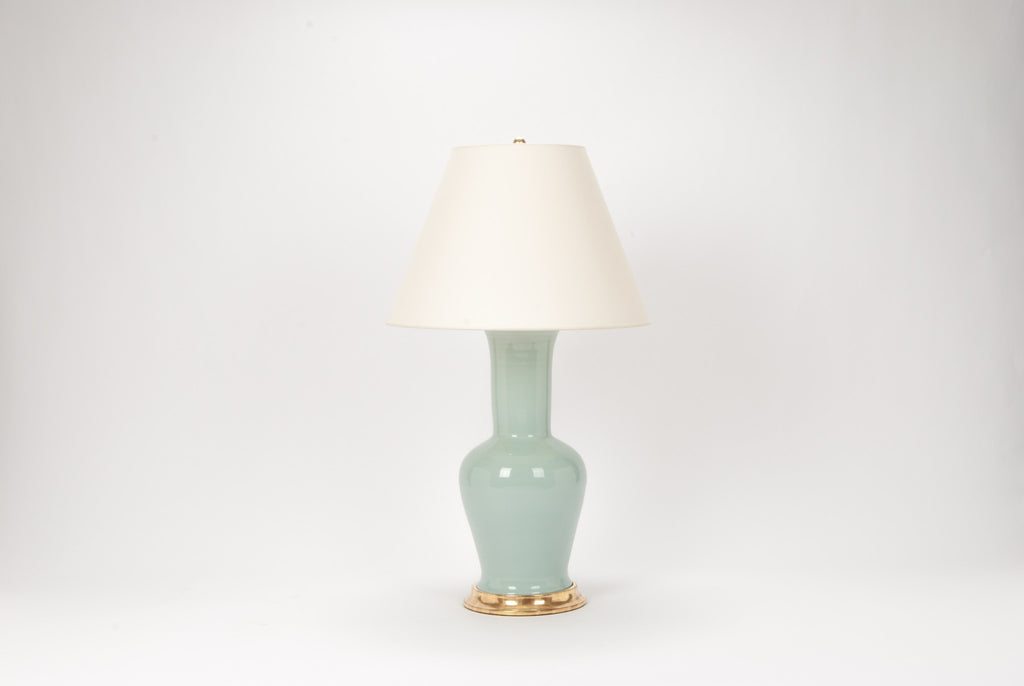 Single Garniture Lamp in Duck Egg
