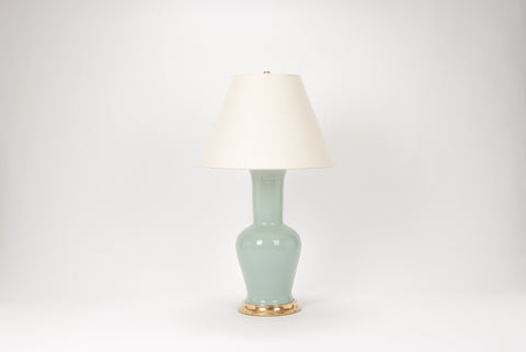 Single Garniture Lamp in Duck Egg