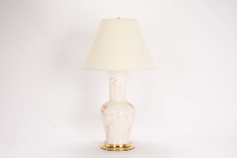 Single Garniture Lamp in Pink Marble