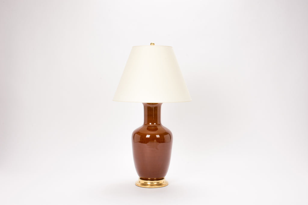Single Ginger Jar Lamp in Amber