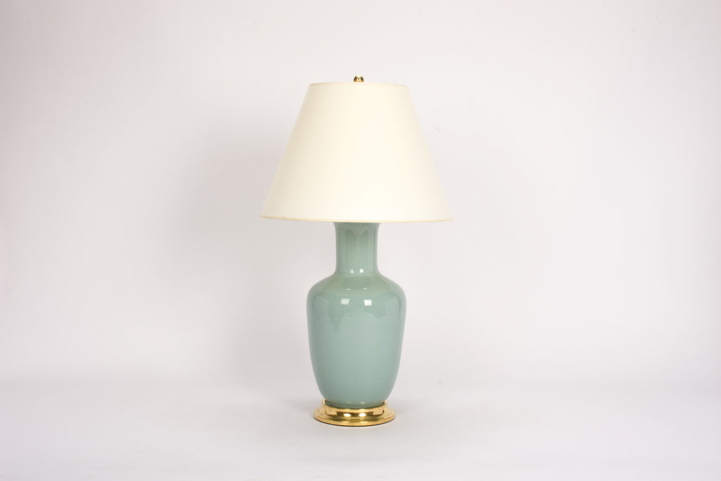 Single Ginger Jar Lamp in Duck Egg