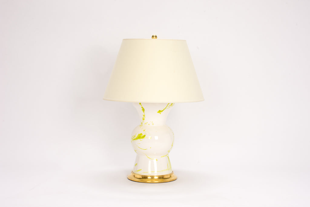 Single Gregory Lamp in Lime Green Marble