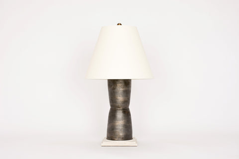 Single HT Modern Hourglass Lamp in Matte Bronze