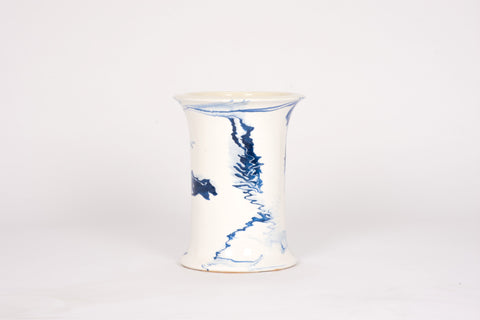 HT Patricia Vase in Delft Blue Marble