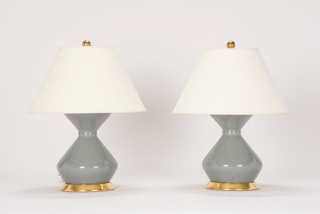 Pair of Hager Lamps in Blue Grey