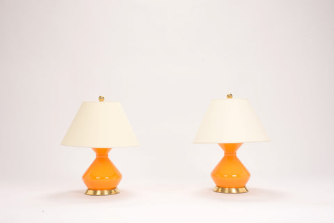 Pair of Hager Lamps in Pumpkin