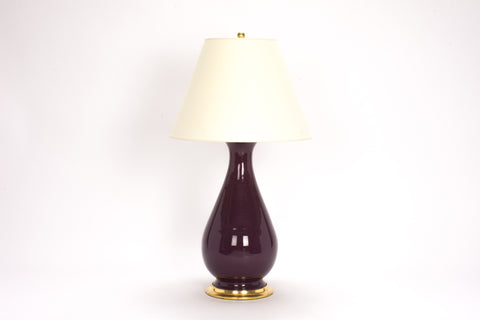 Single Large Louisa Lamp in Aubergine