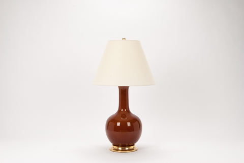 Single Large Single Gourd Lamp in Amber