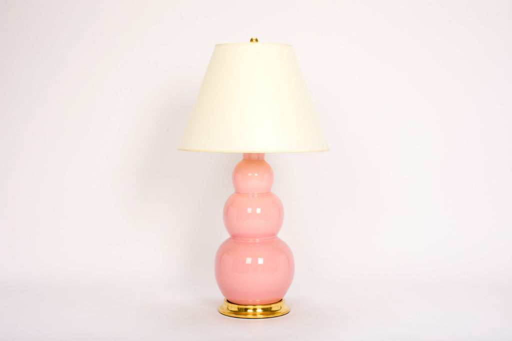 Single Large Three Ball Lamp in Shell Pink