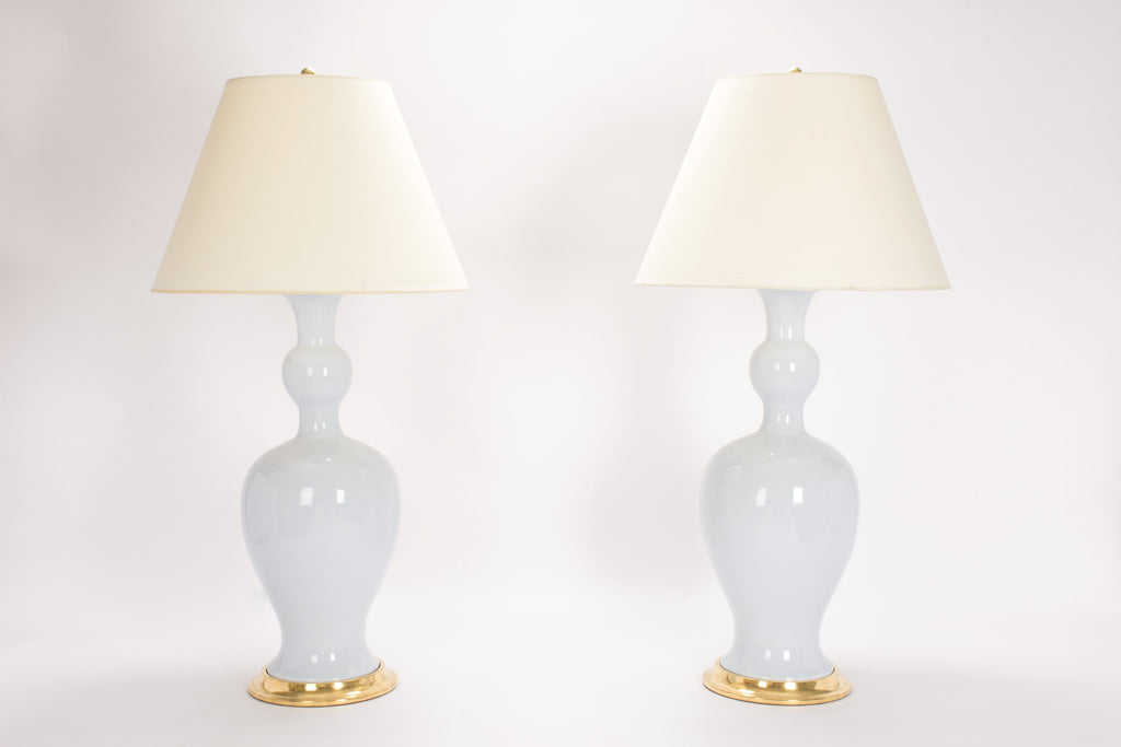 Pair of Marjorie Lamps in Hope Blue