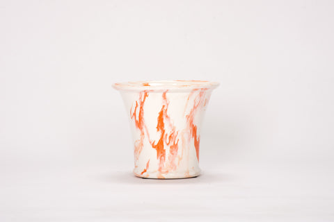 Medium Cache Pot in Orange Marble
