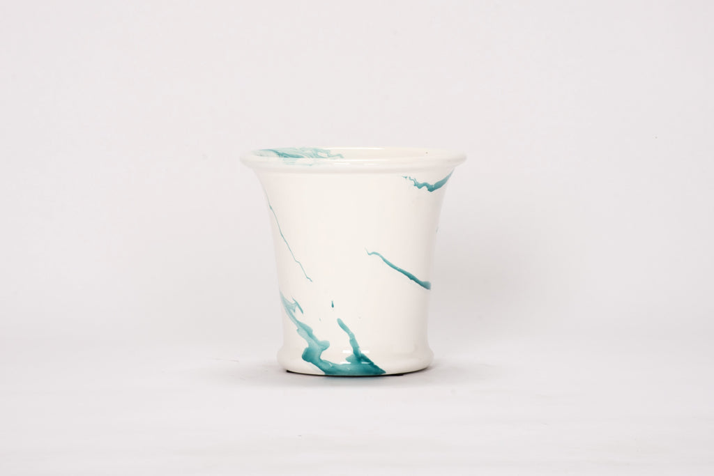 Medium Cache Pot in Turquoise Marble