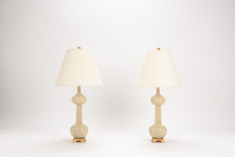 Pair of Medium Hadley Bottle Lamps in Sesame