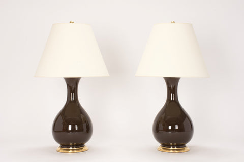 Pair of Medium Katie Lamps in Walnut