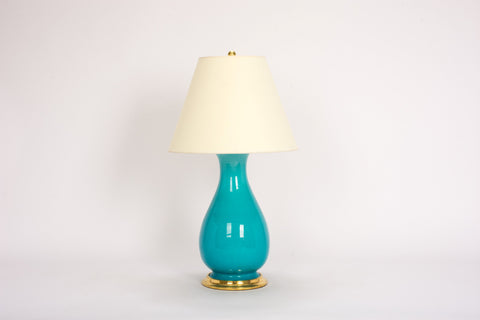 Single Medium Louisa Lamp in Light Blue Crackle