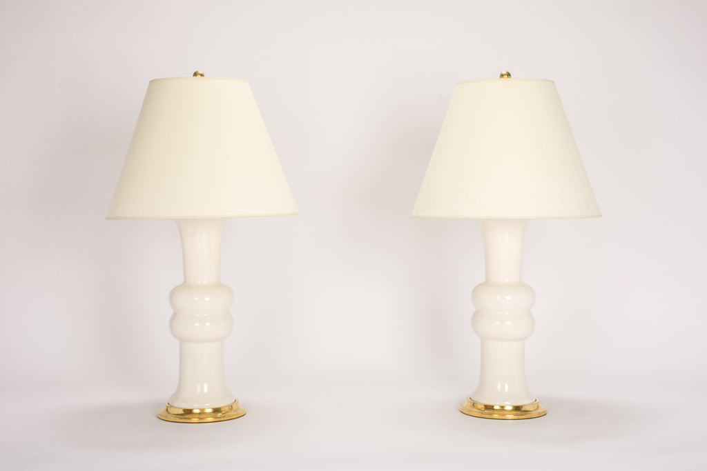 Pair of Medium Sophie Lamps in Blanc de Chine