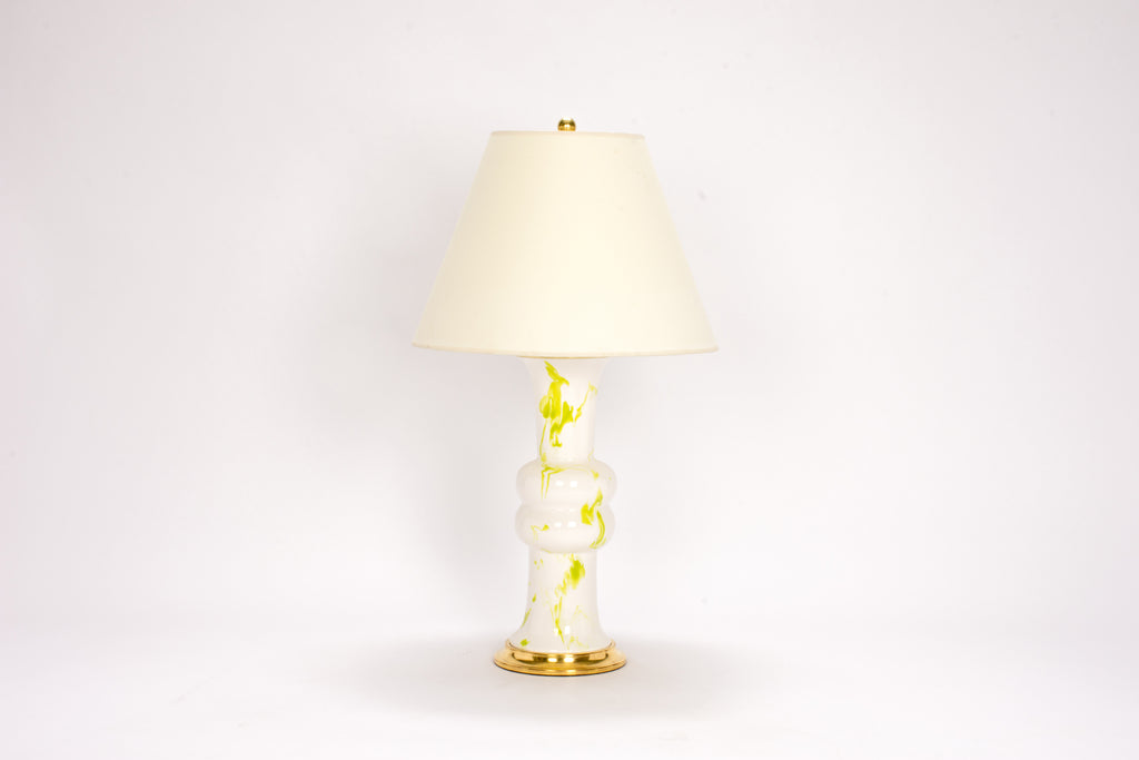 Single Medium Sophie Lamp in Lime Green Marble