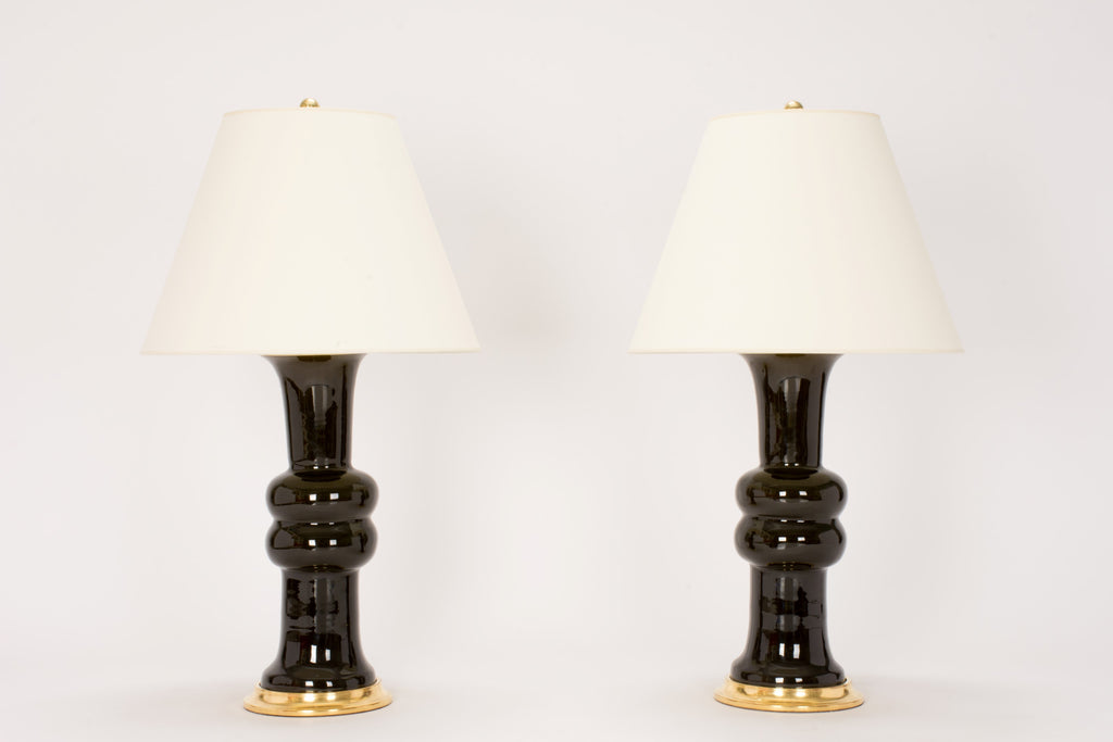 Pair of Medium Sophie Lamps in Olive