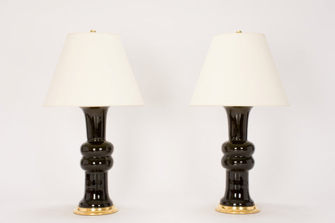 Pair of Medium Sophie Lamps in Olive
