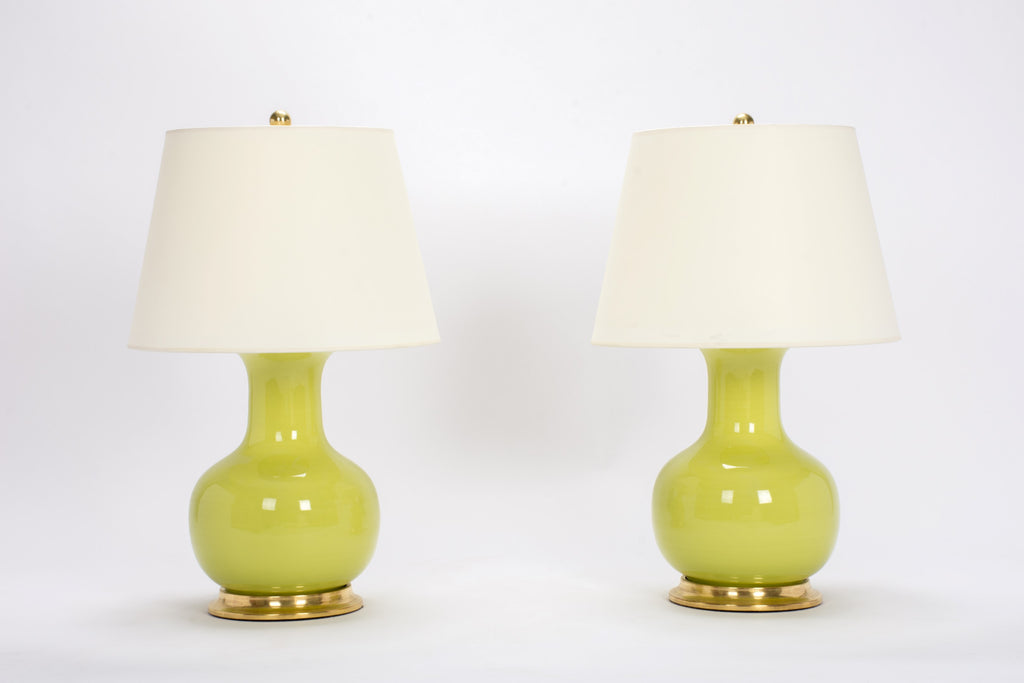 Pair of Medium William Lamps in Apple Green