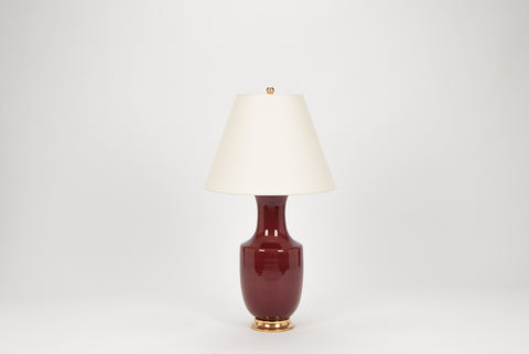 Single Ming Lamp in Claret