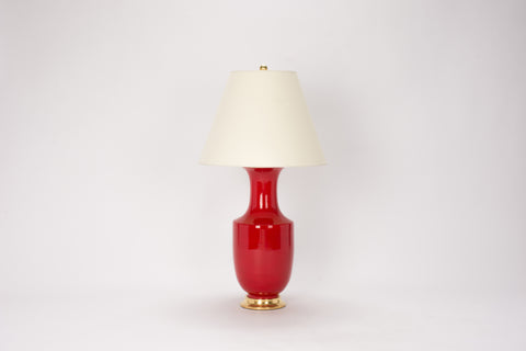 Single Ming Lamp in Red