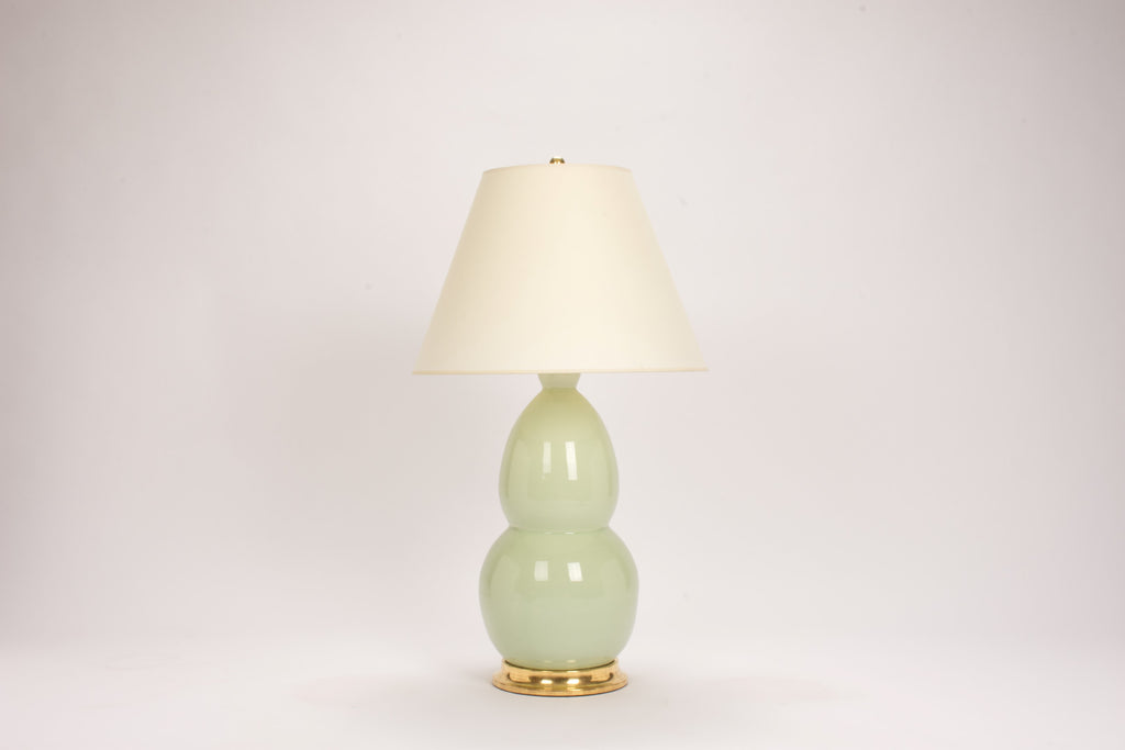 Single Modern Double Gourd Lamp in Blue Celadon