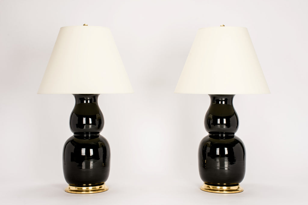 Pair of Nicholas Lamps in Jet Black