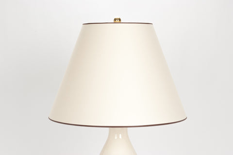 Lampshade in Off-White Paper Vellum with Chestnut Trim 9/18/13