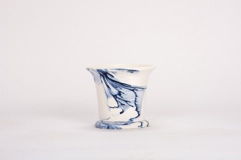 Small Cache Pot in Delft Blue Marble