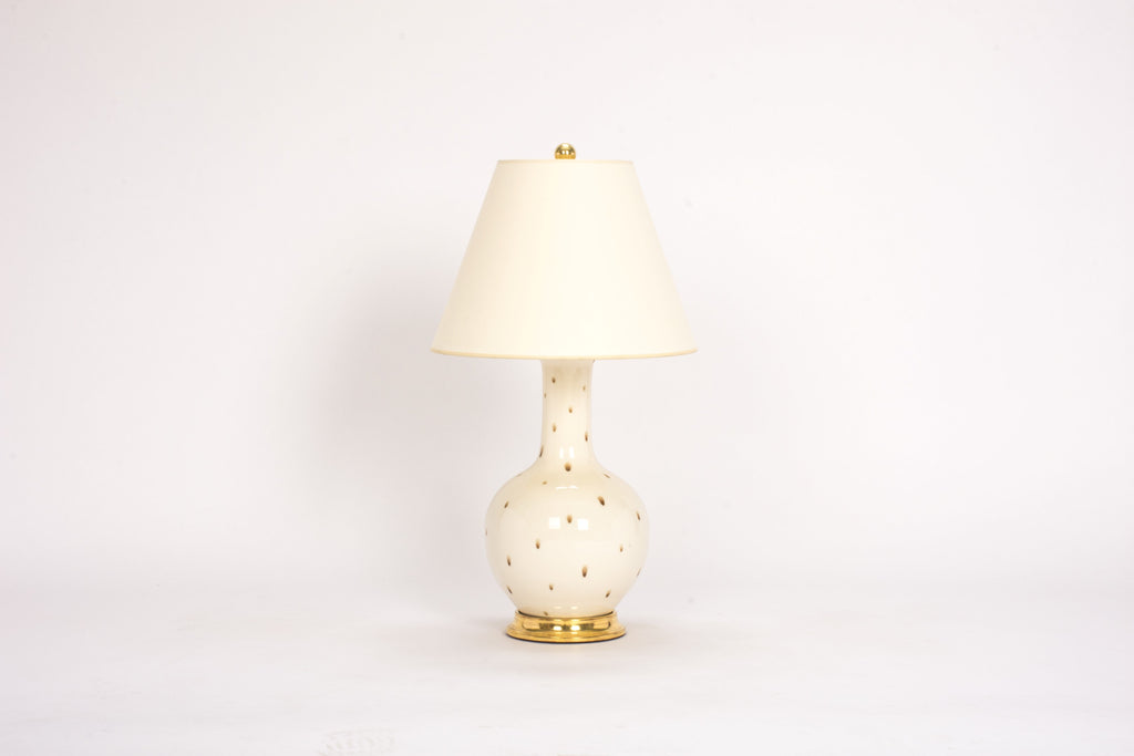 Single Small Single Gourd Lamp in Clear with Espresso Dots
