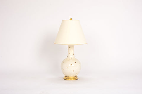 Single Small Single Gourd Lamp in Clear with Espresso Dots