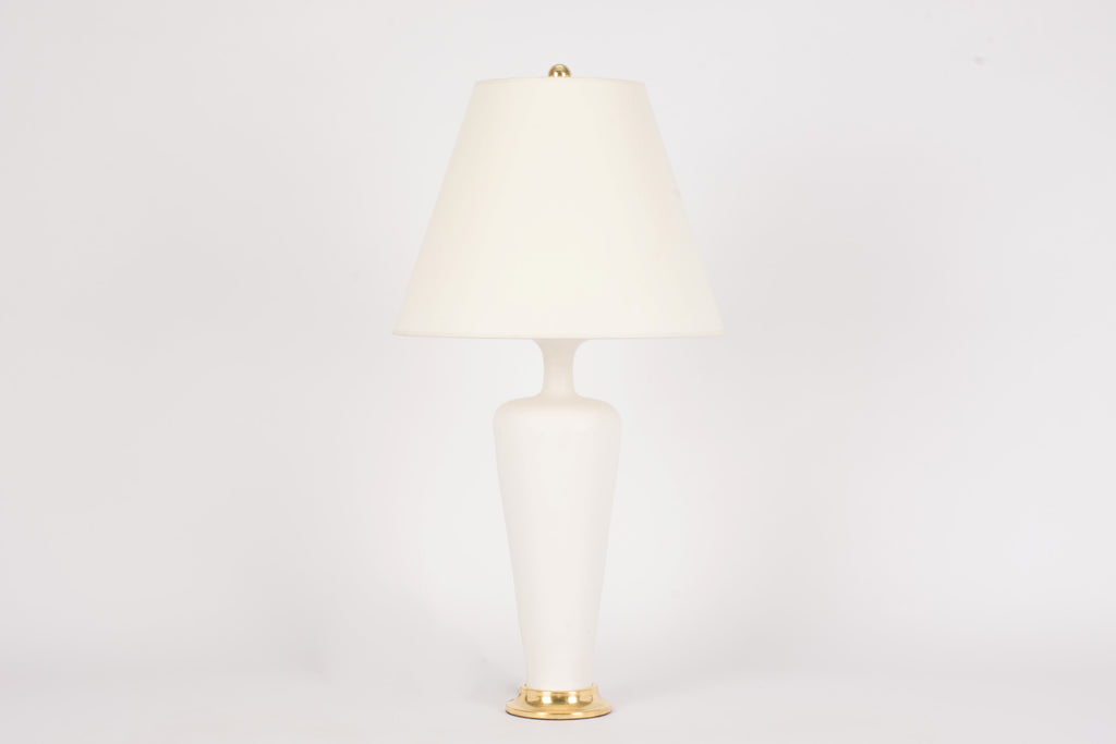 Single Small Vase Lamp in Matte White