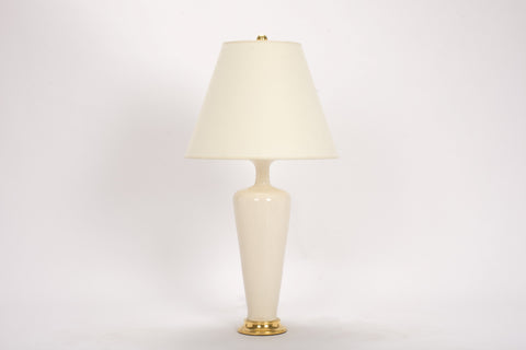 Single Small Vase Lamp in Tea Stain Crackle