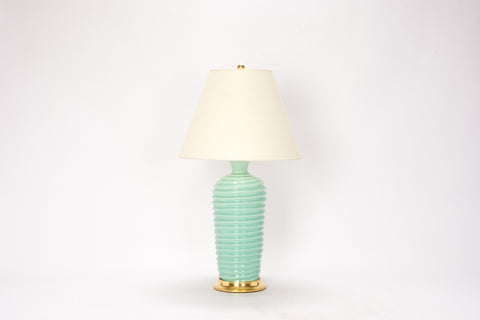 Single Spiral Lamp in Pale Blue Green