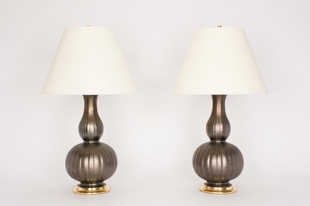 Pair of Suzanne Lamps in Matte Bronze