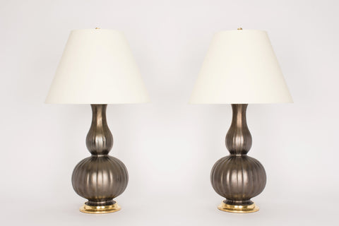 Pair of Suzanne Lamps in Matte Bronze