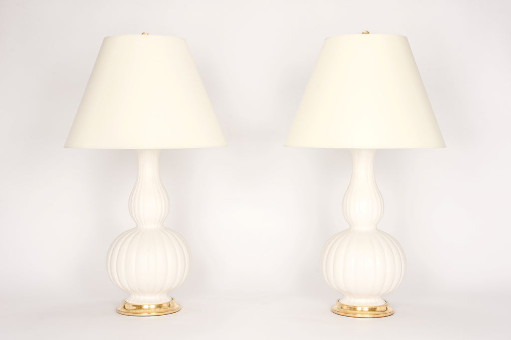 Pair of Suzanne Lamps in Matte White