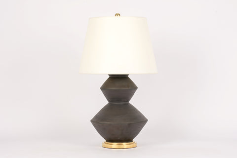 Single Wide Zig Zag Lamp in Matte Bronze
