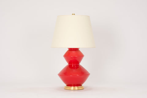 Single Wide Zig Zag Lamp in Red