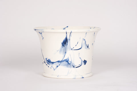 HT Extra Large Cache Pot in Delft Blue Marble